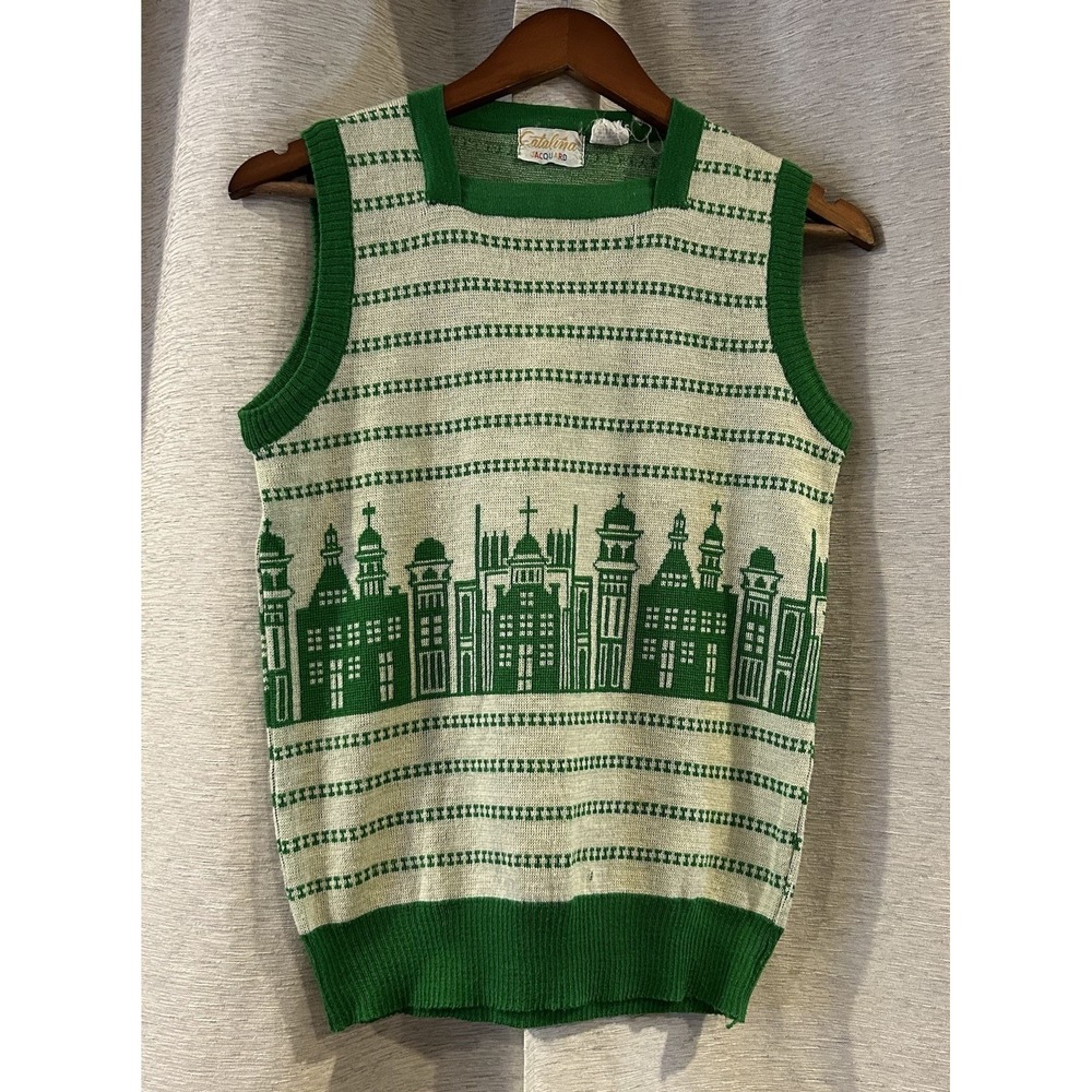 Vintage Catalina Jerusalem‎ City All Over Print Size Medium